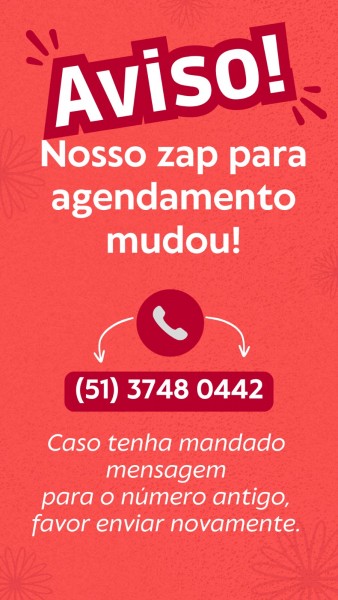 Novo número de atendimento Whatsapp: (51) 3748-0442